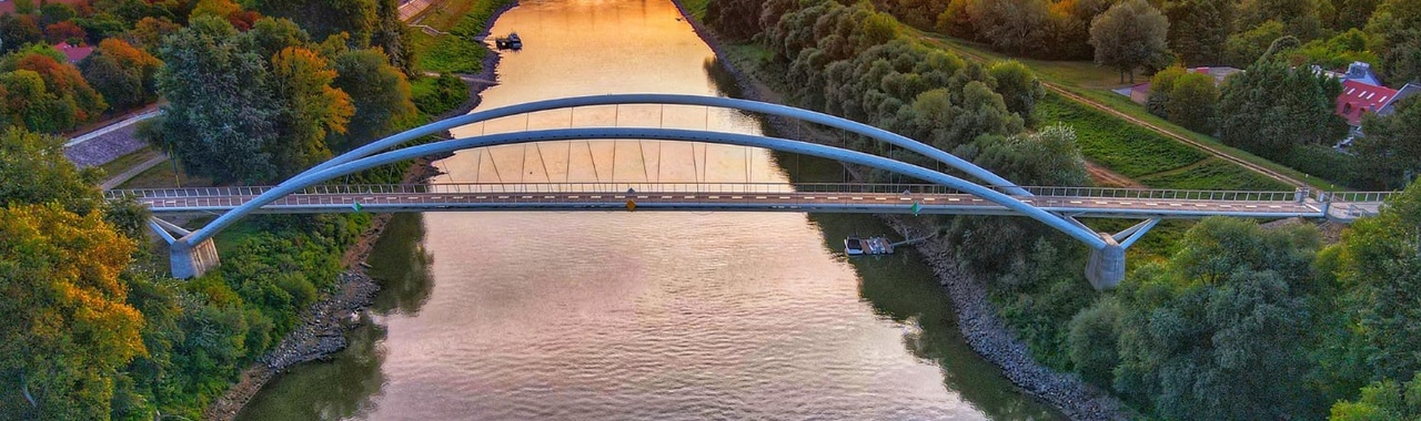 Szolnoki híd a naplementében