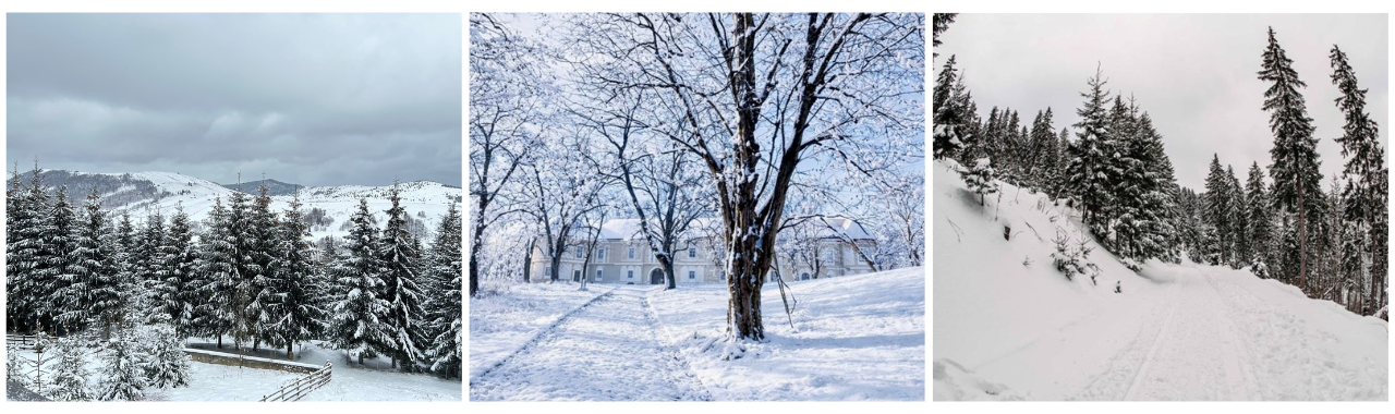  A gyalui várkastély és kisbányahavas télen.