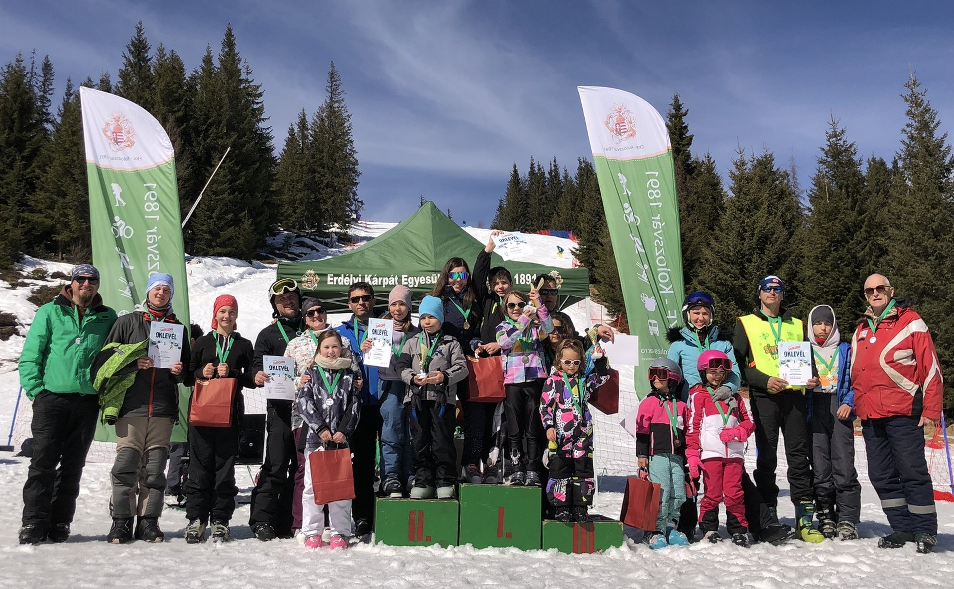 A három tagú családok eredményhirdetése.